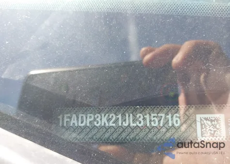 2018 Ford Focus Se z USA, uszkodzony, nr VIN 1FADP3K21JL315716